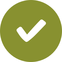 White checkmark in a green circle.